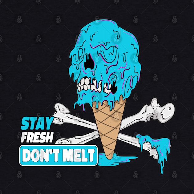 Don't Melt Dripping Ice Cream Skull by Trendy Black Sheep